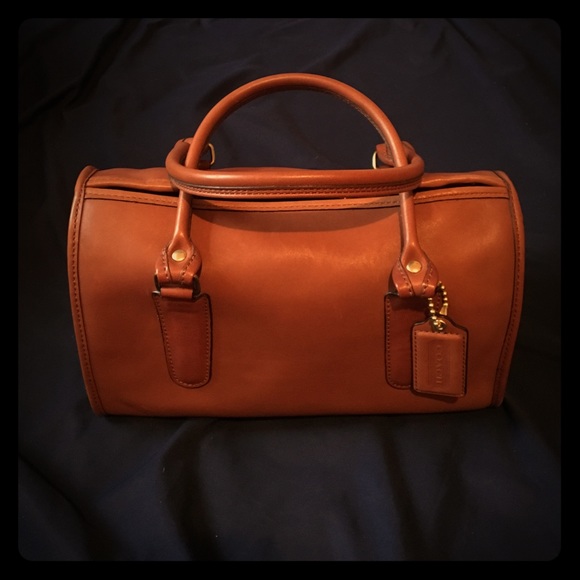 Brown leather coach purse