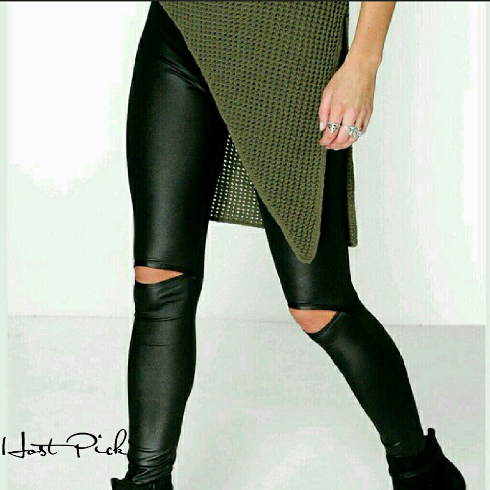 SALE Cut out knee high waist liquid leggings