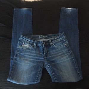 Miss Me straight leg Jean- pink/ aqua size 27