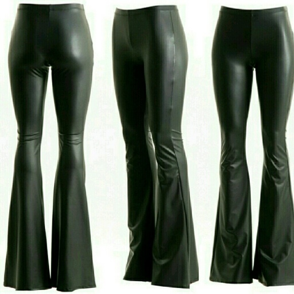 FLASH SALE liquid leather bell bottom pants - Picture 3 of 5