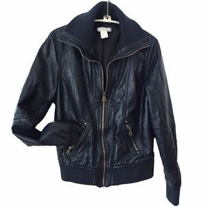 Charlotte Russe Vegan Leather Motorcycle Bomber - image 1