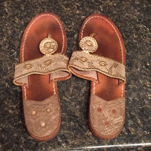 Jack Rogers - Gold Glitter and Python