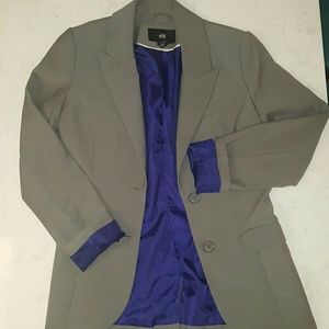 H&M Gray Long Fit Blazer