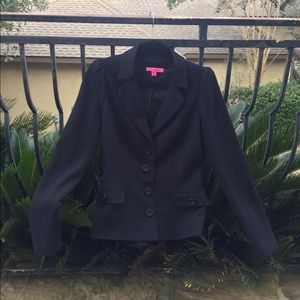 Betsey Johnson Black Blazer with Ruffles - Size 10