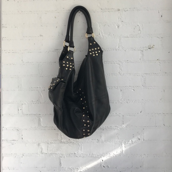 Genuine Black Leather Hobo
