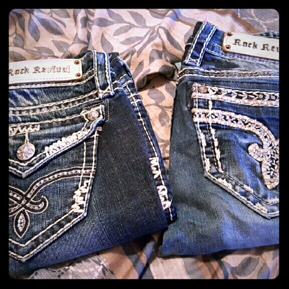 Two like new Rock Revival Jeans size 28 (5/6)