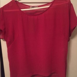 Francesca's Pink Blouse side zipper detail Small