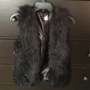 Black Faux Fur Vest