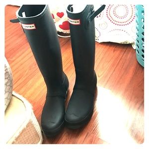 Dark Blue Tall Hunter  Boots