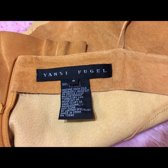 YANSI FUGEL Tan Suede Tank Blouse