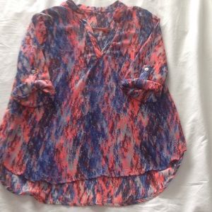 Pink/blue bright top