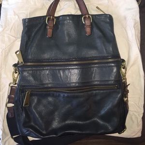 Fossil Leather Two Tone Satchel