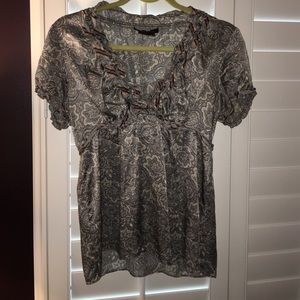BCBG Maxazaria Paisley Silk Shirt