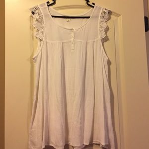 White linen LC Lauren Conrad shirt