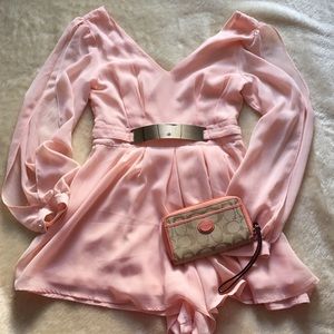Pink sheer romper