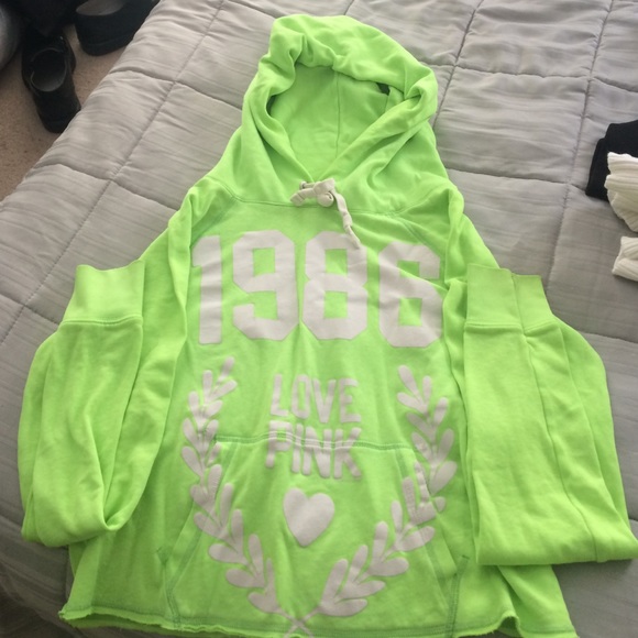 Pink by VS cropped hoodie