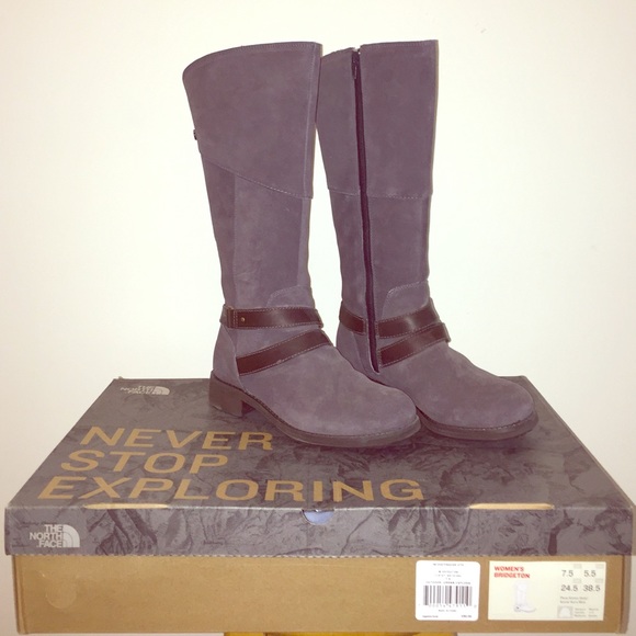 North Face Bridgeton knee-high grey boots