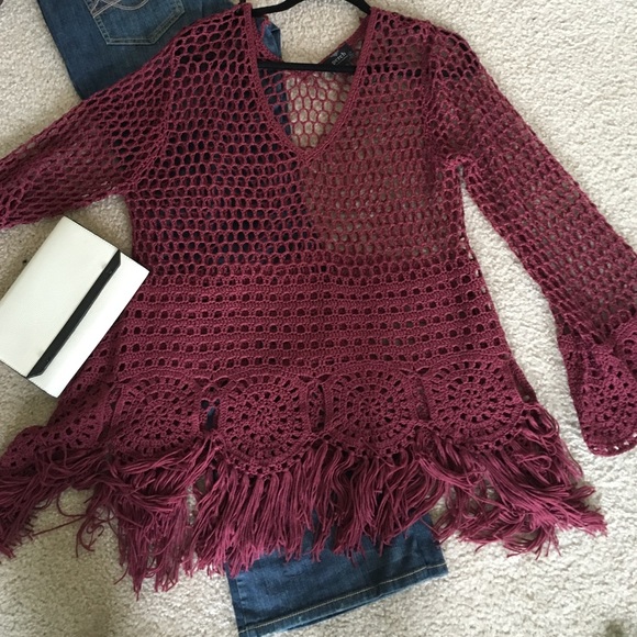Crocheted sweater boho style