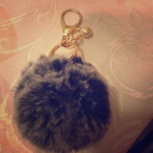 fur Pom Pom keychain hand made