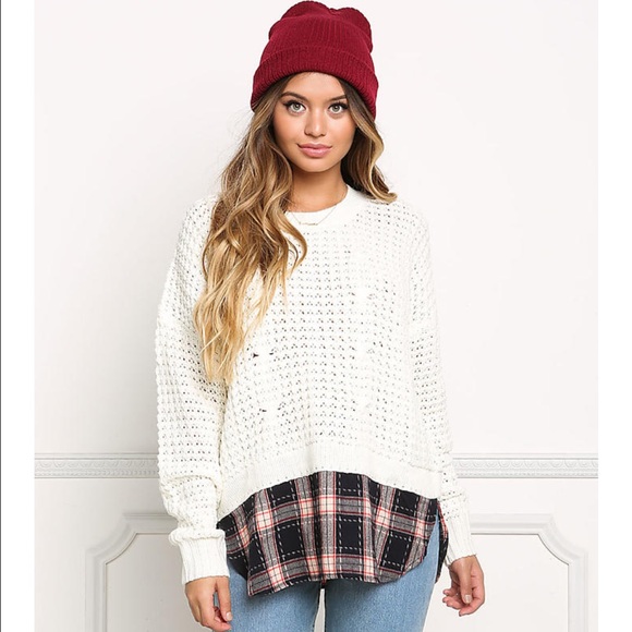 Knit Plaid Sweater