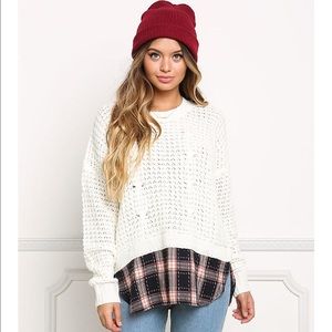 Knit Plaid Sweater