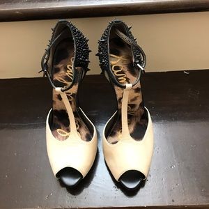 So Edelman black and nude heels