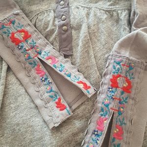 Free People embroidered long sleeve