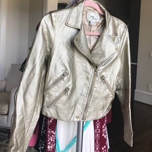 Gold leather jacket