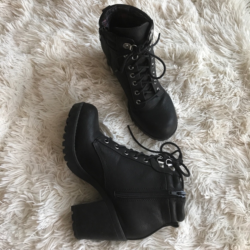 Black Soda Lace Up Heels
