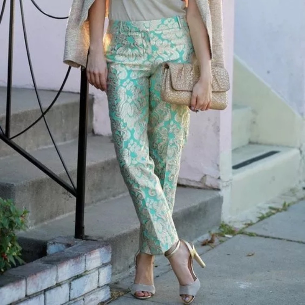 Gorgeous Metallic J.Crew Collection Jacquard Pants - Picture 5 of 8