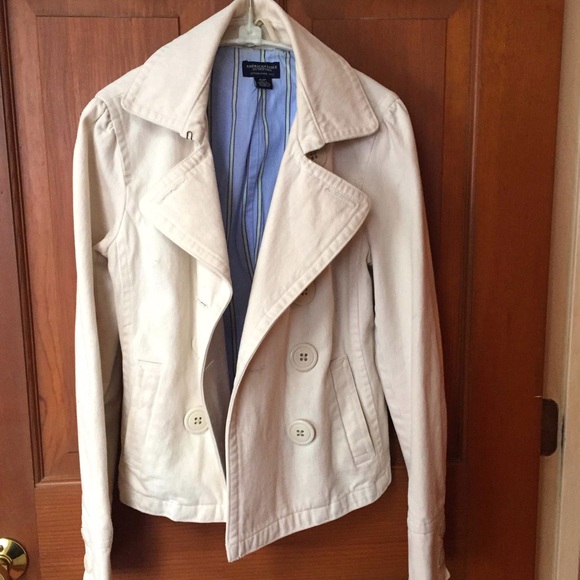 American Eagle ecru brushed cotton pea jacket