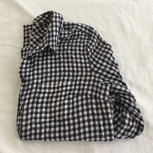 Navy gingham/checked button down