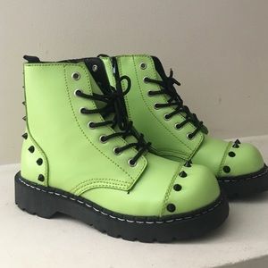 Anarchic Neon Green T.U.K. Boots