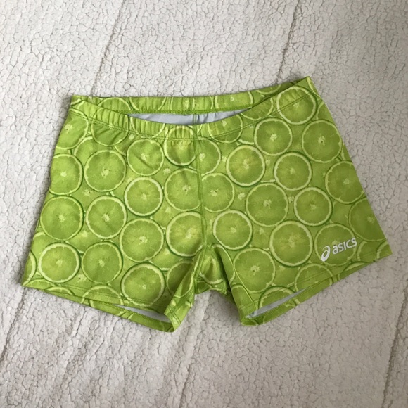Asics Lemon Lime Tights Shorts Sz. Large - Picture 1 of 3