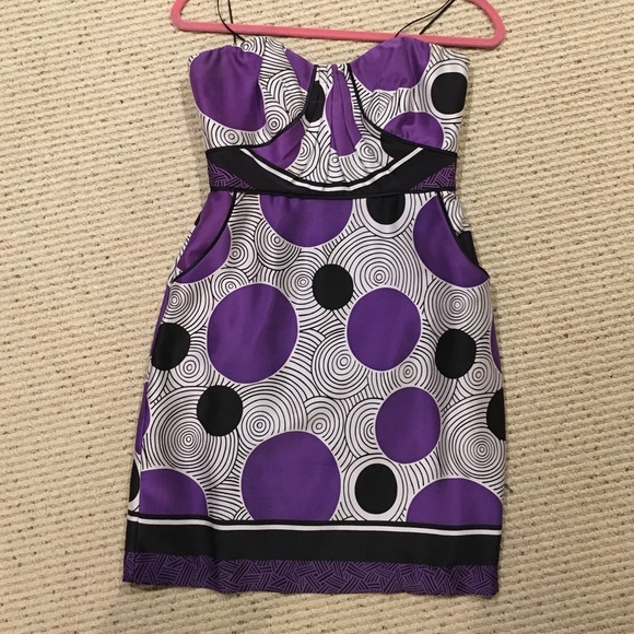 Nicole Miller Printed silk cocktail gown Sz 4 - Picture 1 of 4
