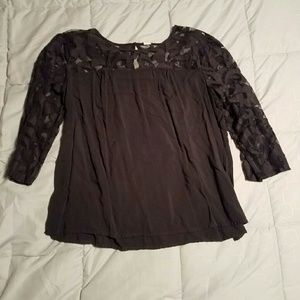 Old Navy Large dk blue lace sleeve shirt