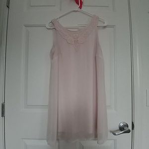 Pink lace yoke dress