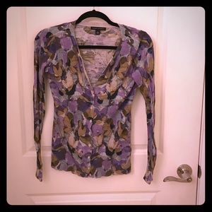 Banana Republic floral cotton sweater women's S