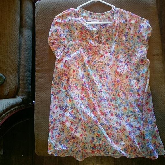 Liz Claiborne sheer water color blouse/ camisole