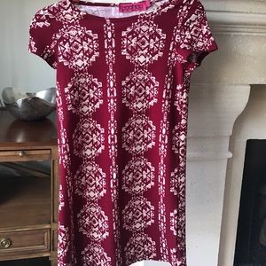 Tribal print plum mini dress