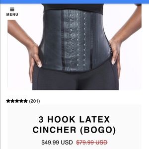 3 Hook Latex Waist Cincher