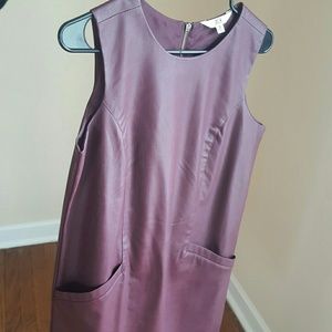 Burgundy Vegan Leather Dress