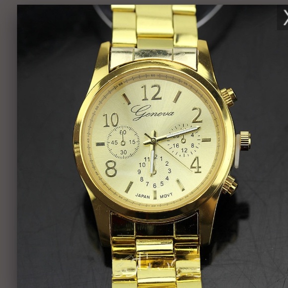Ladies gold dial watch