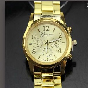 Ladies gold dial watch