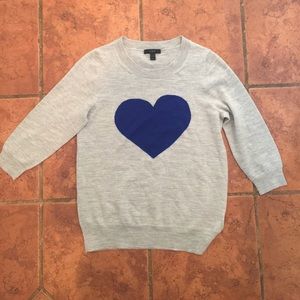 NWOT J Crew Blue Heart Sweater Sz M