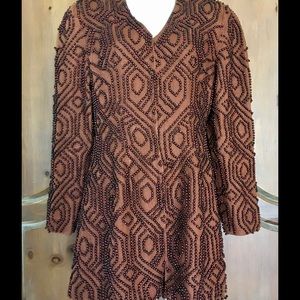 Carmen Mark Volvo Linen Beaded Long Blazer Jacket