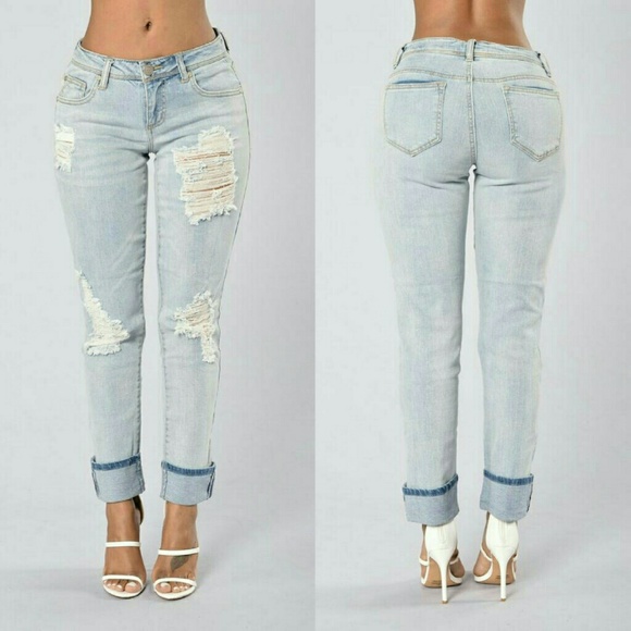 Fashion Nova Denim - NWOT Eddie Boyfriend Distressed Jeans