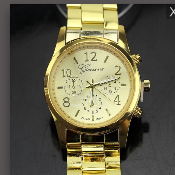 Ladies gold dial watch