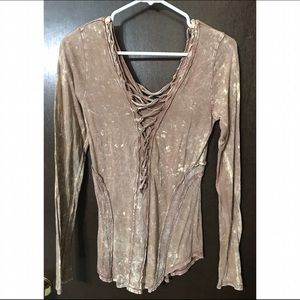 Gilded Intent Lace Up Top