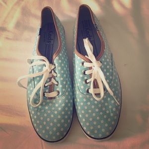 Keds Flats Blue white Polka Dot 8.5